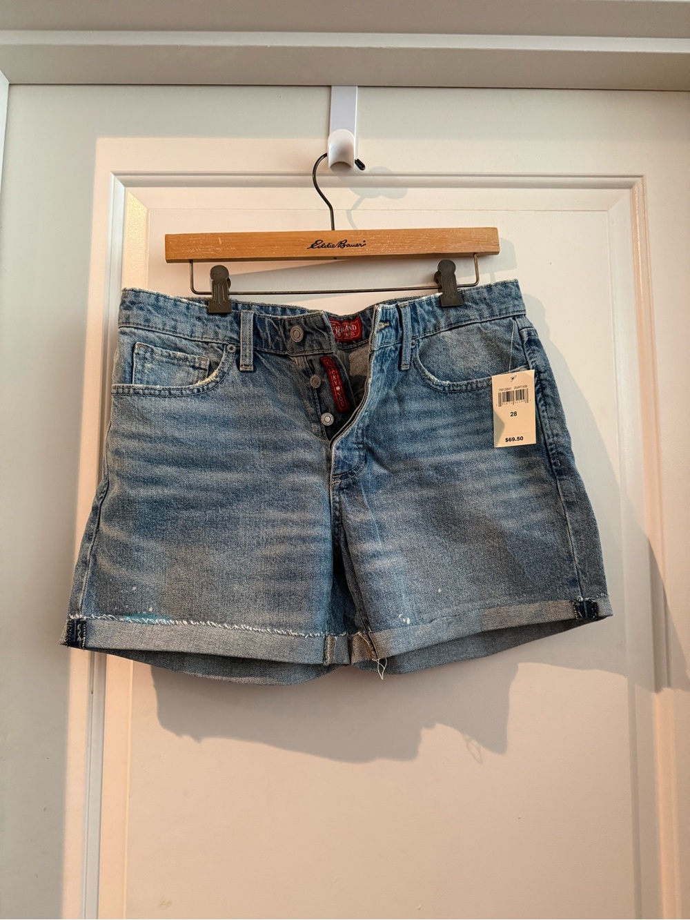 Lucky Brand Light Blue Rolled-Hem Denim Shorts